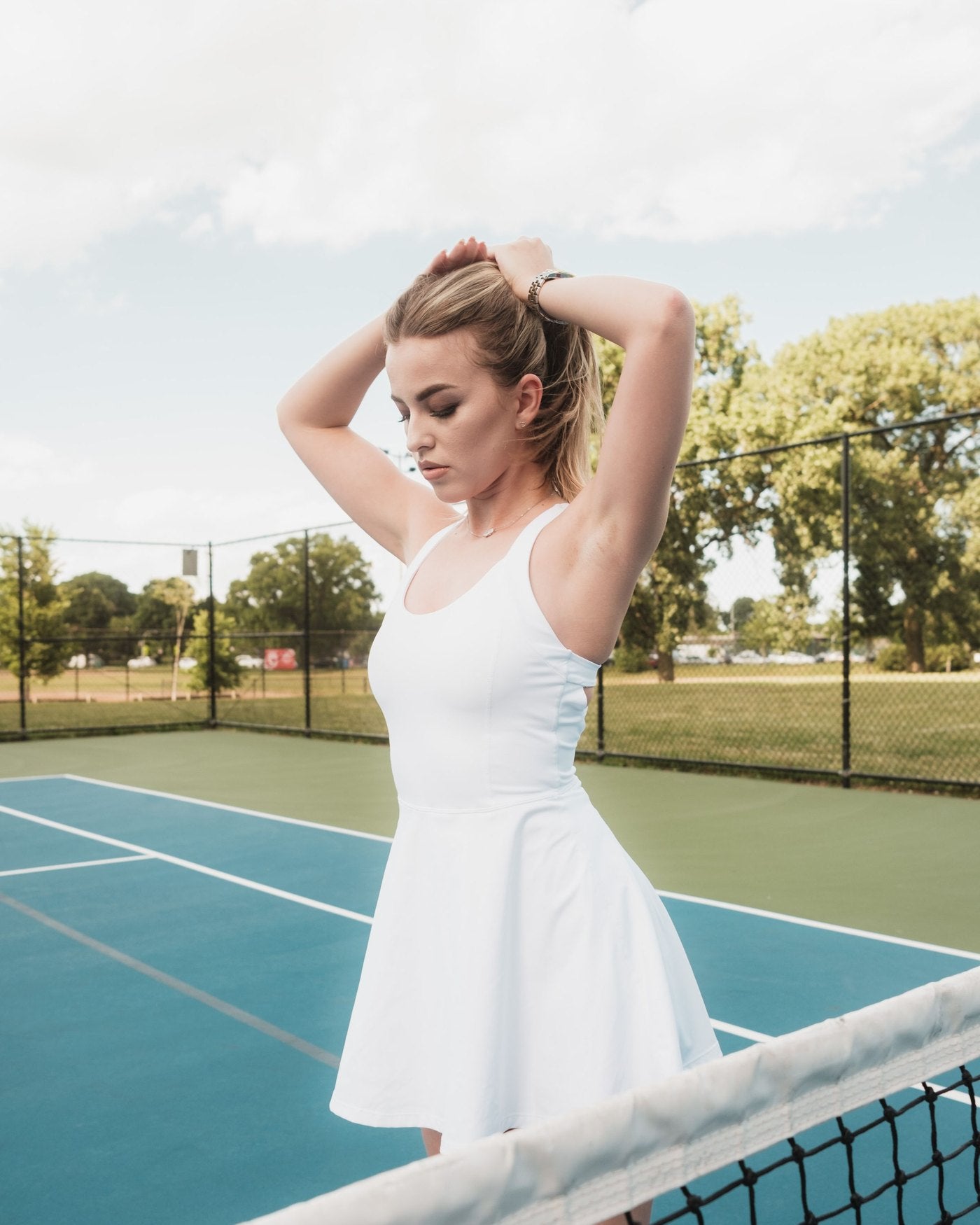 Línea Sport: vestido de tenis blanco